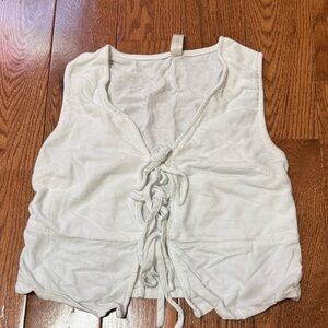 Elegant White Tie-Front Blouse